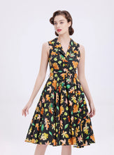 Load image into Gallery viewer, Miss Lulo Jani Autumn Leaves Swing Dress Black