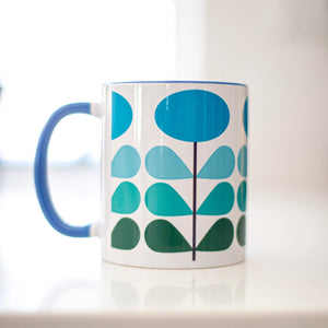 Mod Lounge Paper Company Mod Blue Flower Coffee Mug 11oz