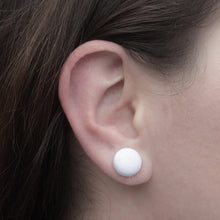 Load image into Gallery viewer, Pink Flamingo Fabric Covered Button Earrings