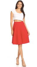 Load image into Gallery viewer, High Waisted Swing Skirt Red