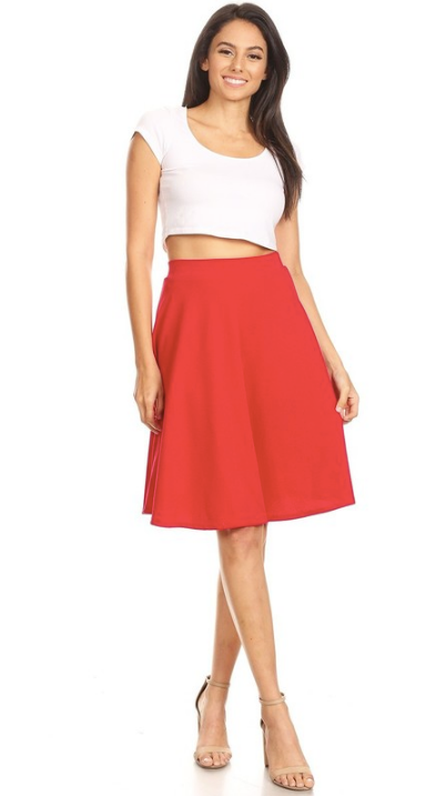 High waist outlet swing skirt