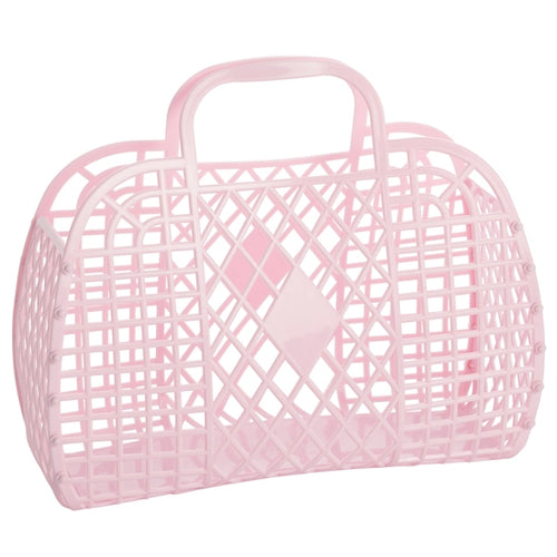 Sun Jellies Retro Basket Jelly Bag Large Pink