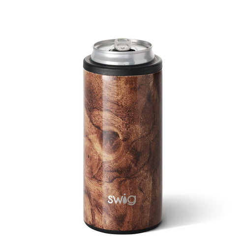 Swig Life Skinny Can Cooler Black Walnut 12oz