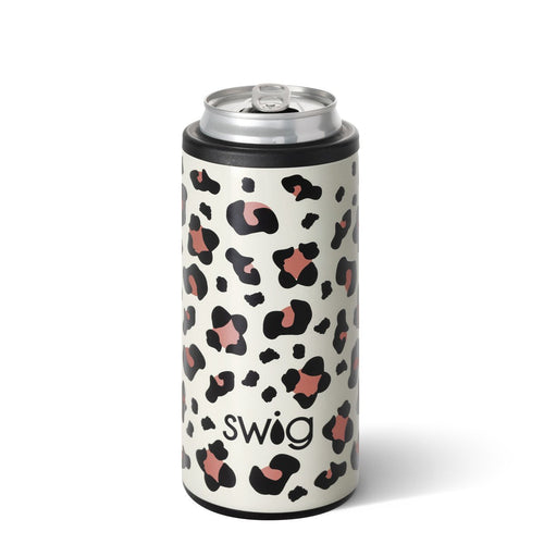 Swig Life Skinny Can Cooler Luxy Leopard 12oz