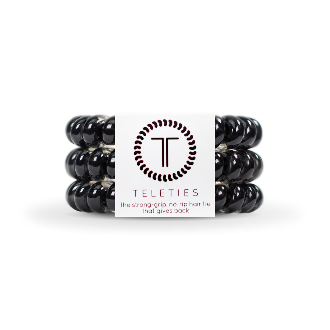 Teleties Jet Black Large Hair Ties Black