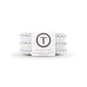 Teleties Peppermint Small Hair Ties Iridescent White