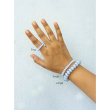 Load image into Gallery viewer, Teleties Peppermint Large Hair Ties Iridescent White