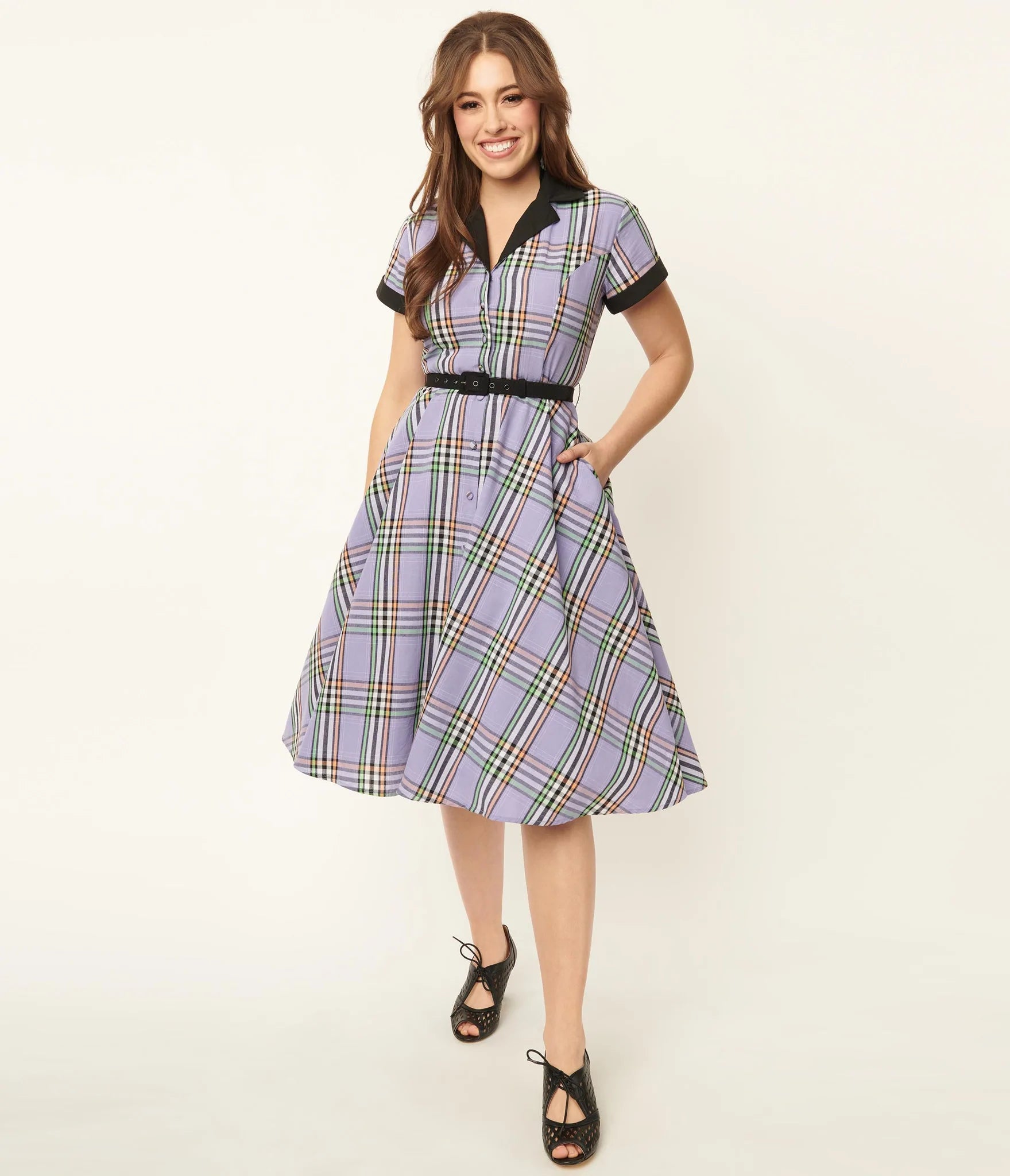 Unique vintage plaid dress outlet