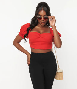 Red zip up top sales