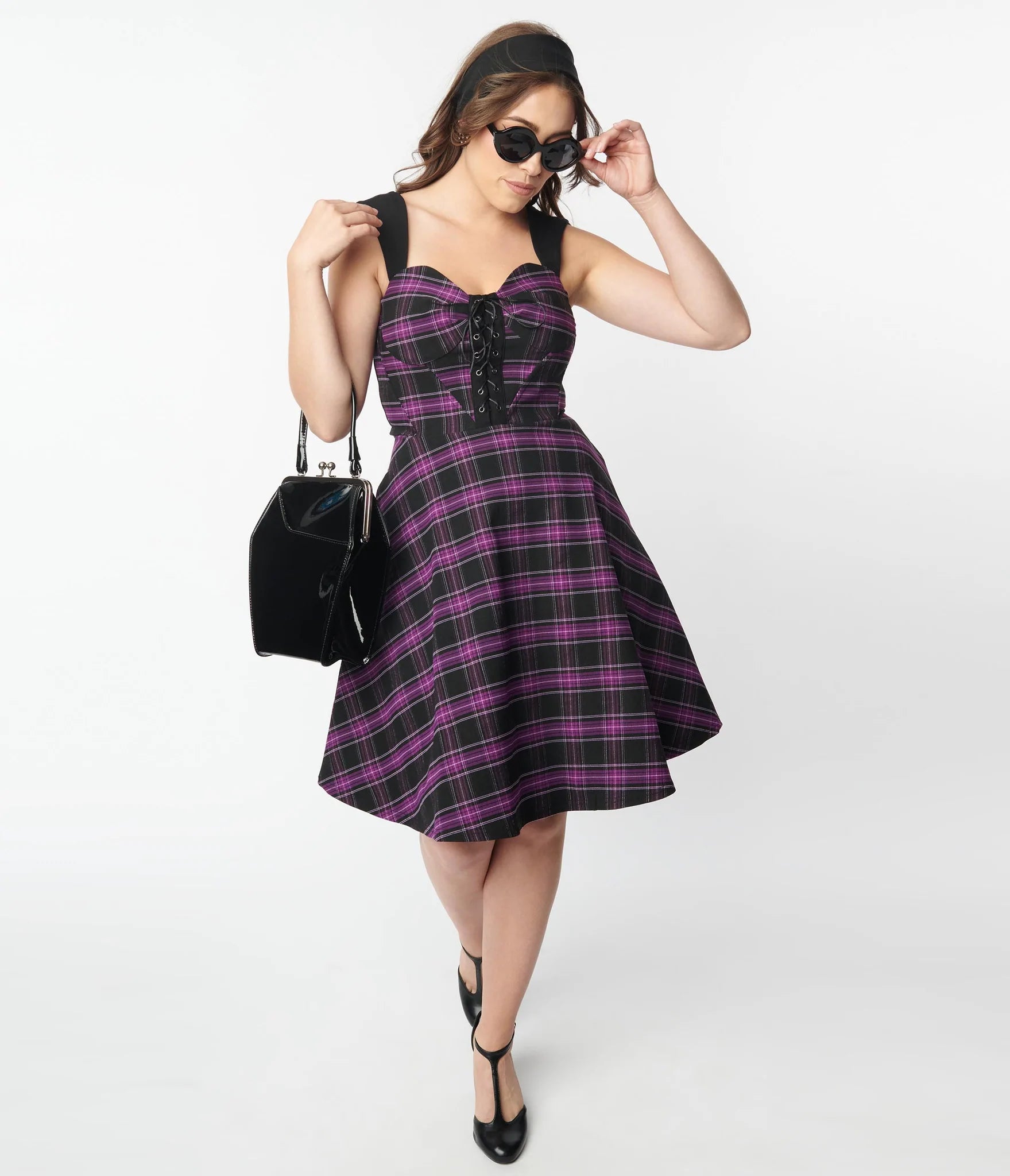 Purple plaid best sale dress
