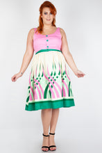 Load image into Gallery viewer, Voodoo Vixen Sabrina Flare Dress Pink/Green