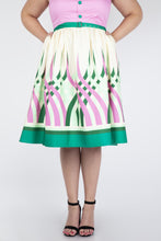 Load image into Gallery viewer, Voodoo Vixen Sabrina Flare Dress Pink/Green