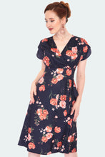 Load image into Gallery viewer, Voodoo Vixen Flora Luxe Floral Flare Dress Black