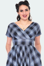 Load image into Gallery viewer, Voodoo Vixen Marianne Plaid Fit &amp; Flare Dress Grey
