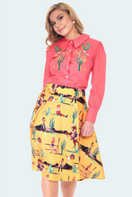 Load image into Gallery viewer, Voodoo Vixen May Retro Cowgirl Flare Skirt Mustard